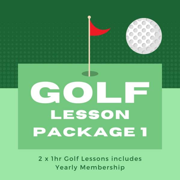 2 1hr lessons at The Golf Studio including yearly membership